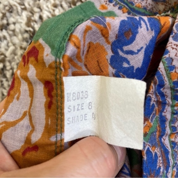 VTG ‘80s Albert Nipon Two Piece Set Blouse & Skirt Green Paisley Floral Size XS - Picture 12 of 16